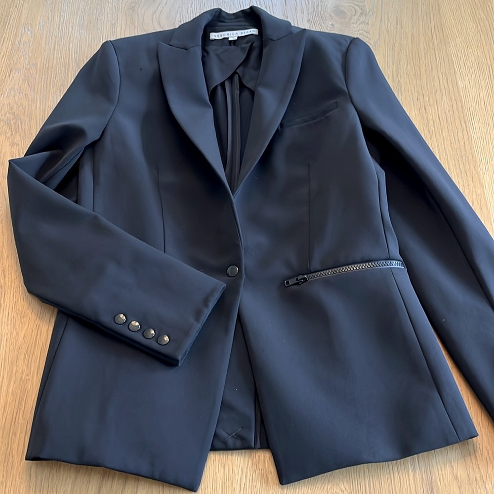 Veronica Beard black scuba jacket